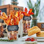Crispy Bacon twists with Gouda and Apricot Preserves