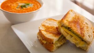 Grilled Cheese and Tomato Basil Soup