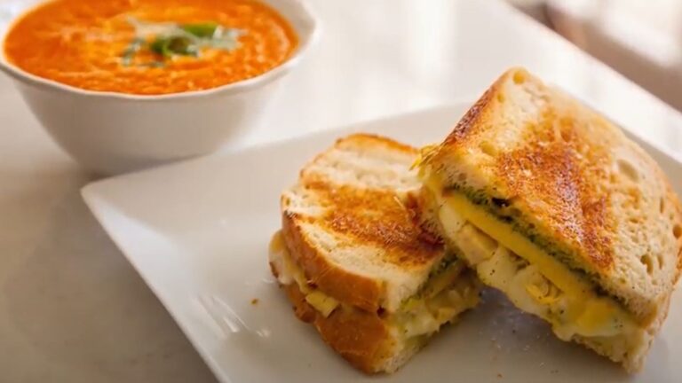 Grilled Cheese and Tomato Basil Soup