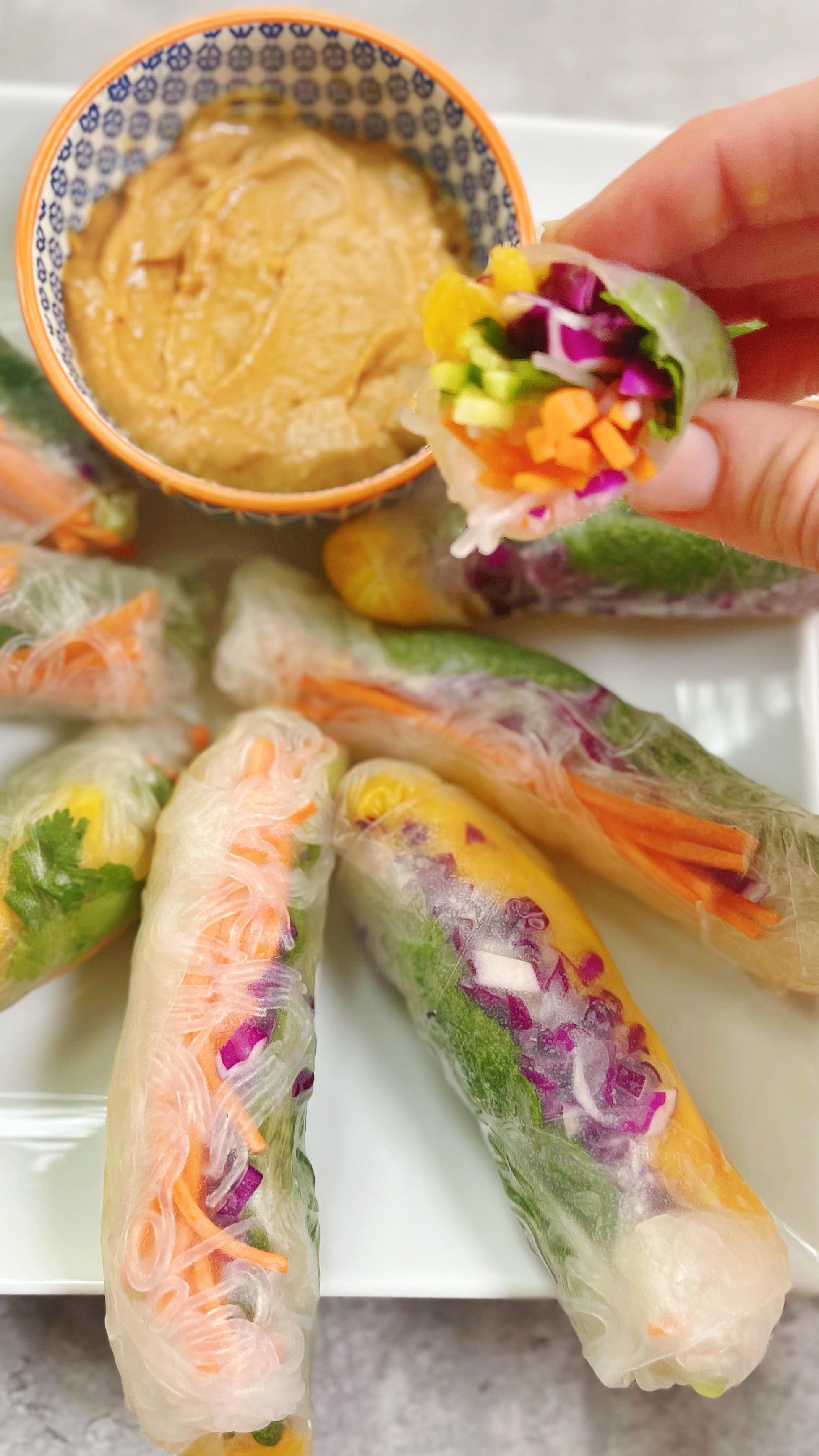 Go to @dinnerreinvented for more fun summer recipes like my rainbow spring rolls to celebrate #pridemonth I serve these with the peanut dipping sauce which I use for chicken satay and lots of other dishes. Full recipe now up on the site! #rainbow #springroll #tastetherainbow #truecolors #cookingvideo #trendingreels #trendingrecipes #recipereels #sunmerfood #poolsidevibes #summercooking #foodblogger #peanutsauce #roniproter #dinnerreinvented